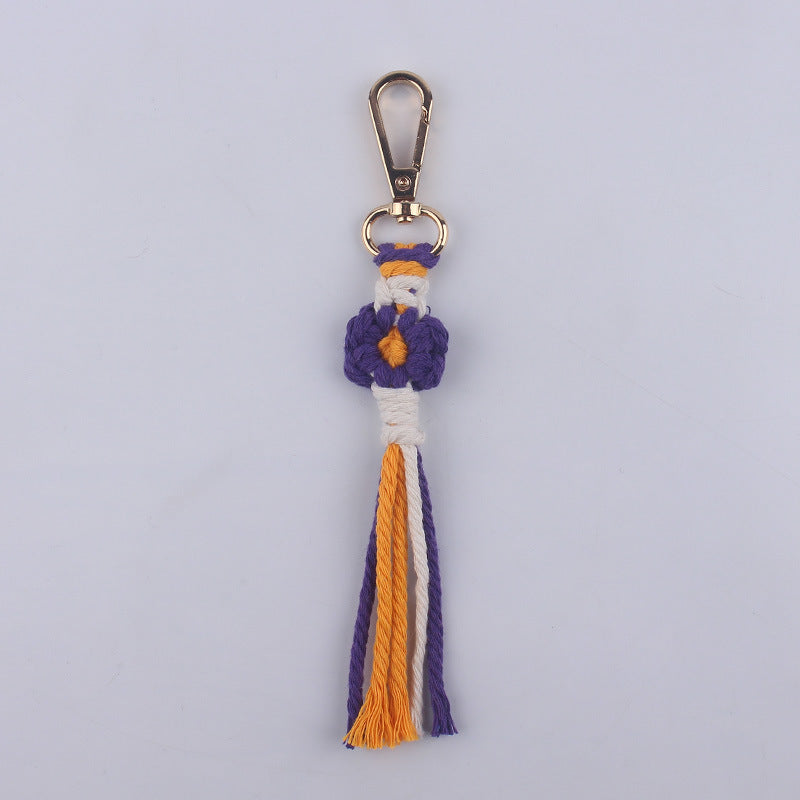 Wholesale Handmade Cotton Thread Woven Cartoon Flower Keychain